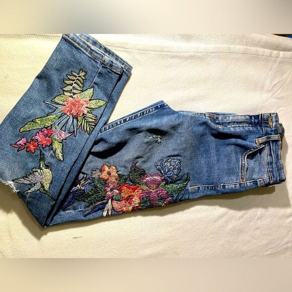 Topshop Denim - TopShop Motto Jamie Embroidered Skinny Denim Jeans